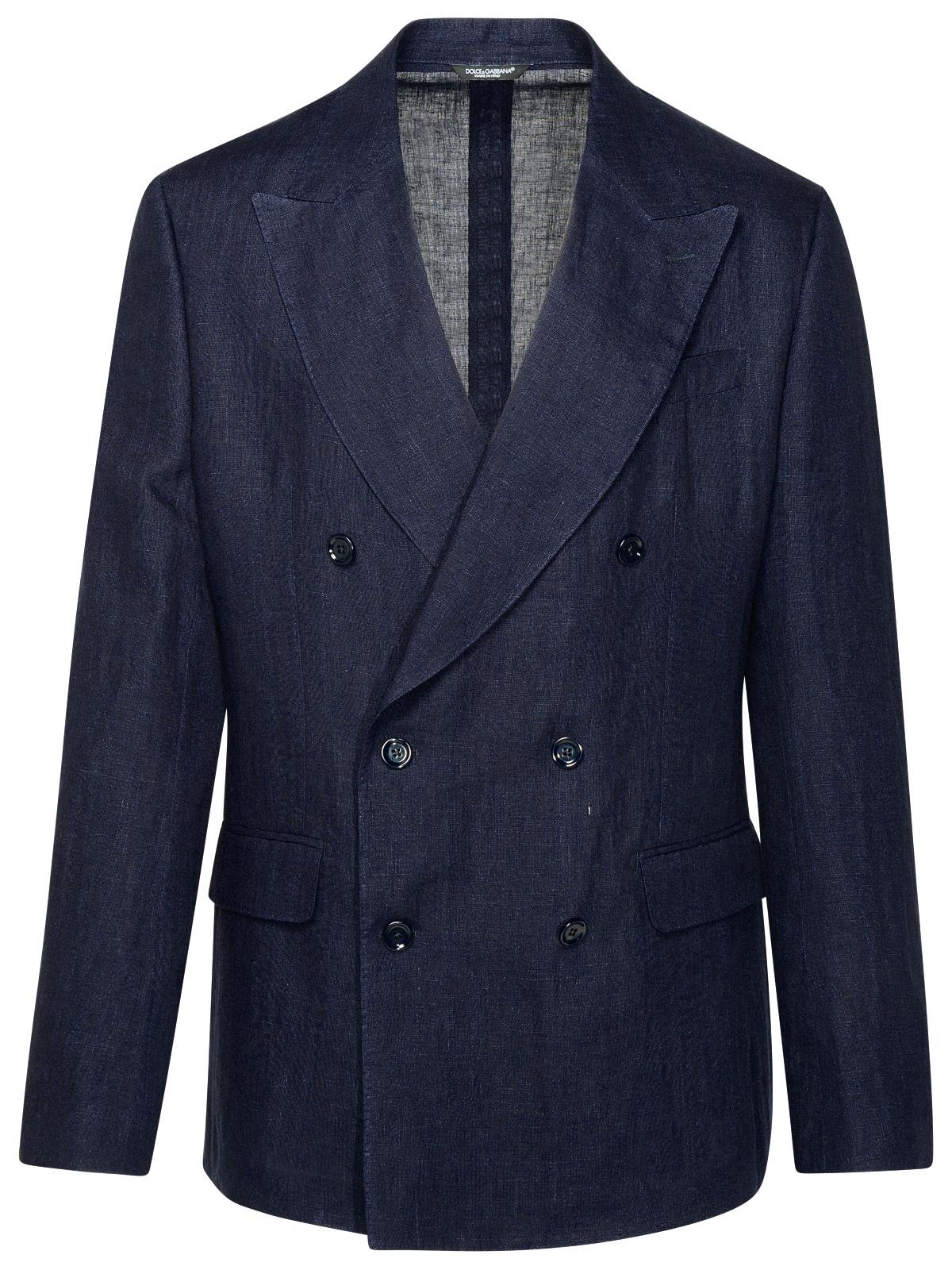 Dolce & Gabbana Navy Linen Blazer - Banlieue91 -