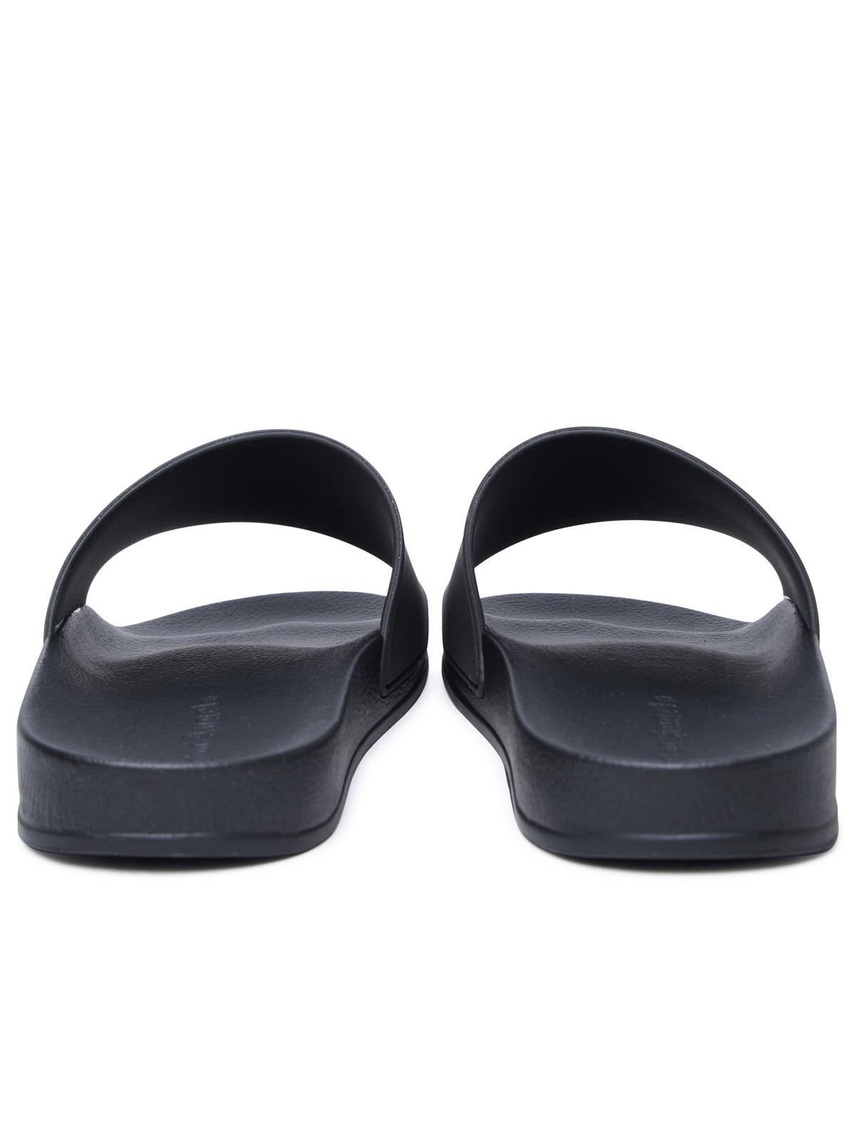 Palm Angels Black Polyurethane Slippers - Banlieue91 -