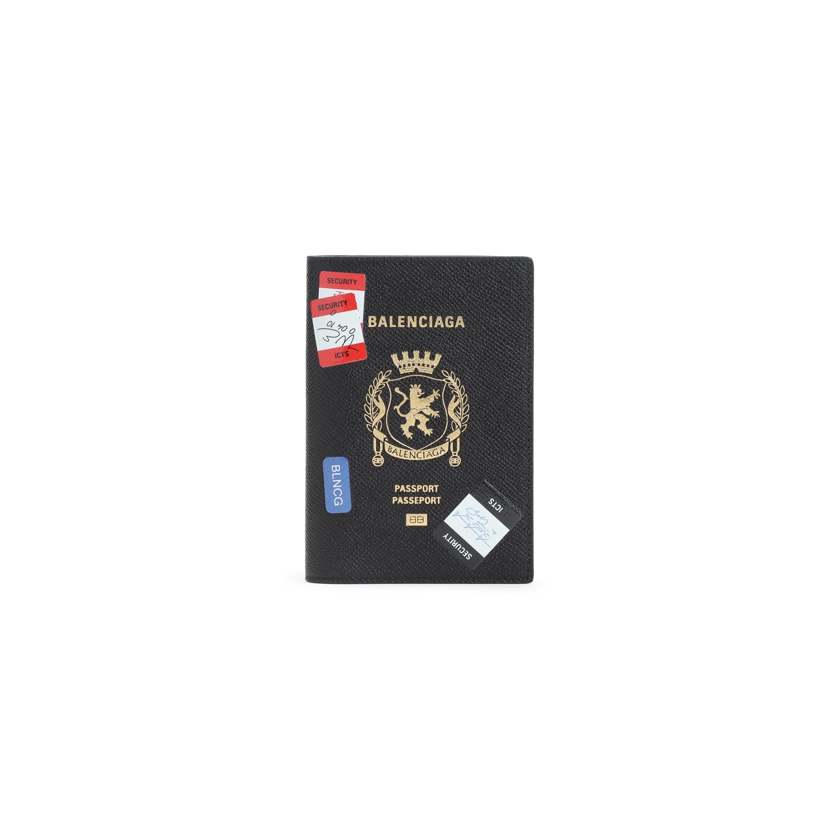 BALENCIAGA Leather Passport Holder with Multicolor Accent - Banlieue91 -