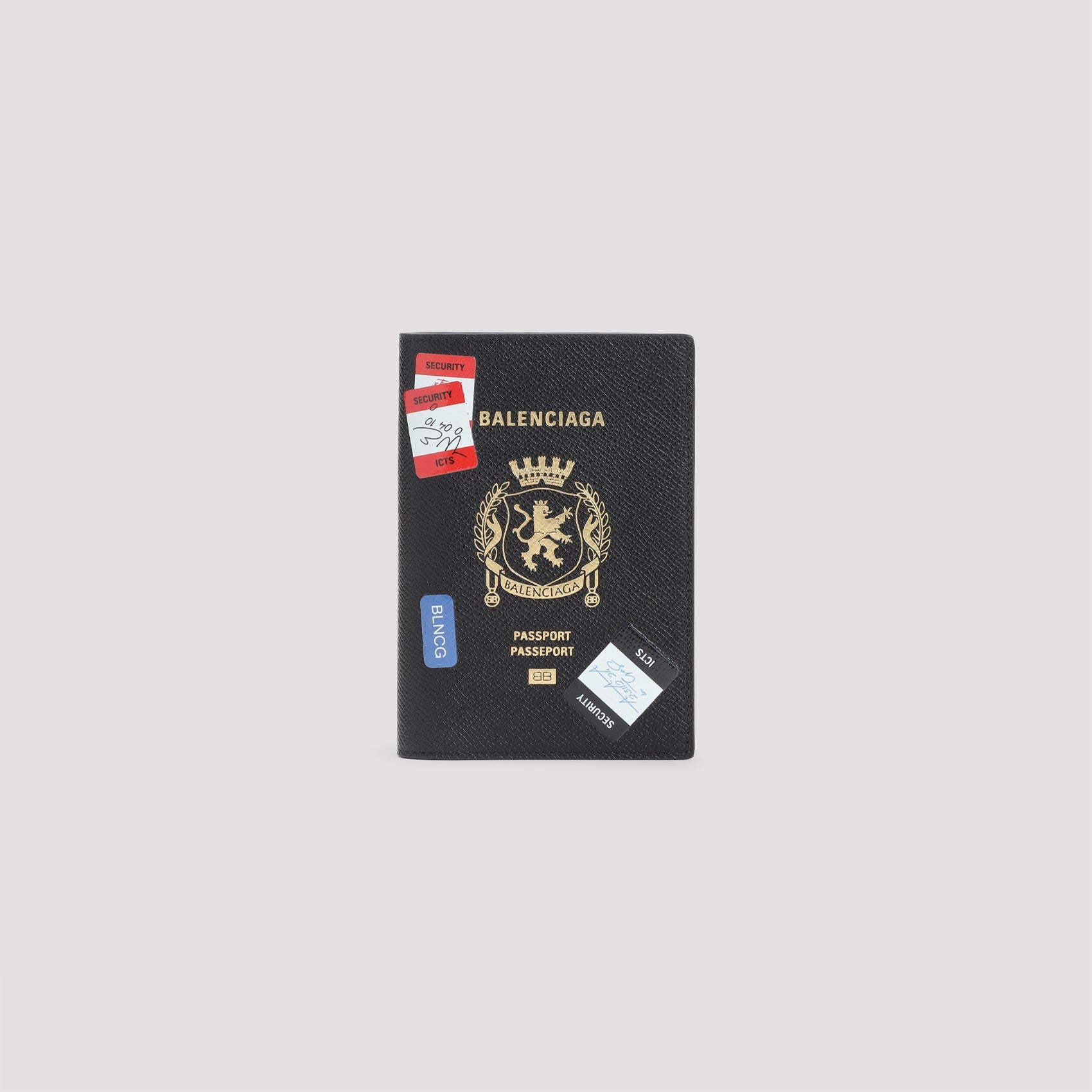 BALENCIAGA Leather Passport Holder with Multicolor Accent - Banlieue91 -