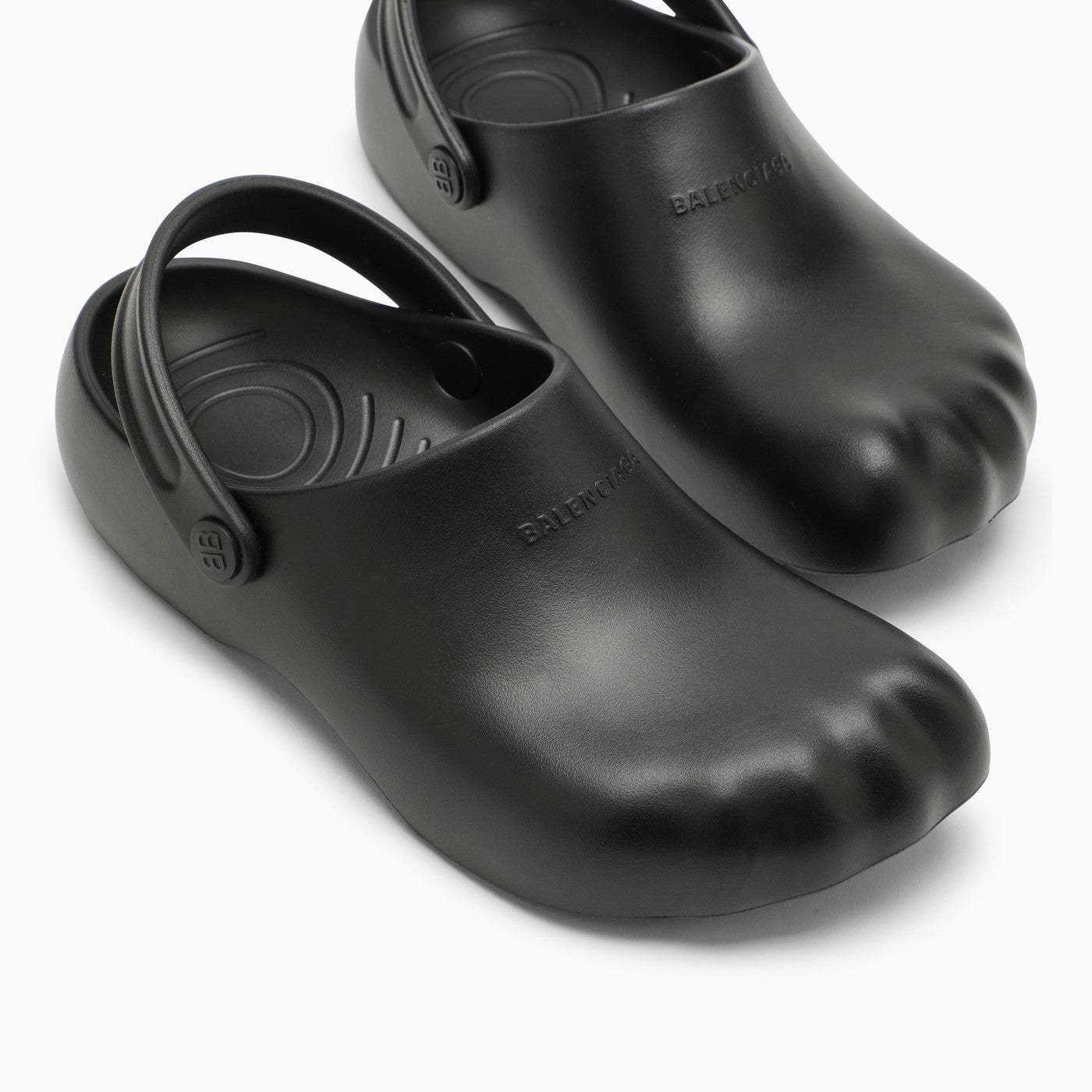 Balenciaga Black Rubber Slip On Sunday Molded - Banlieue91 -