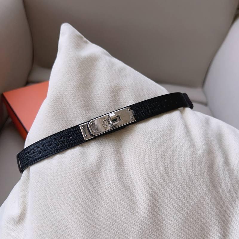 Hermes Men Silver Buckle Belt 'Black' - Banlieue91