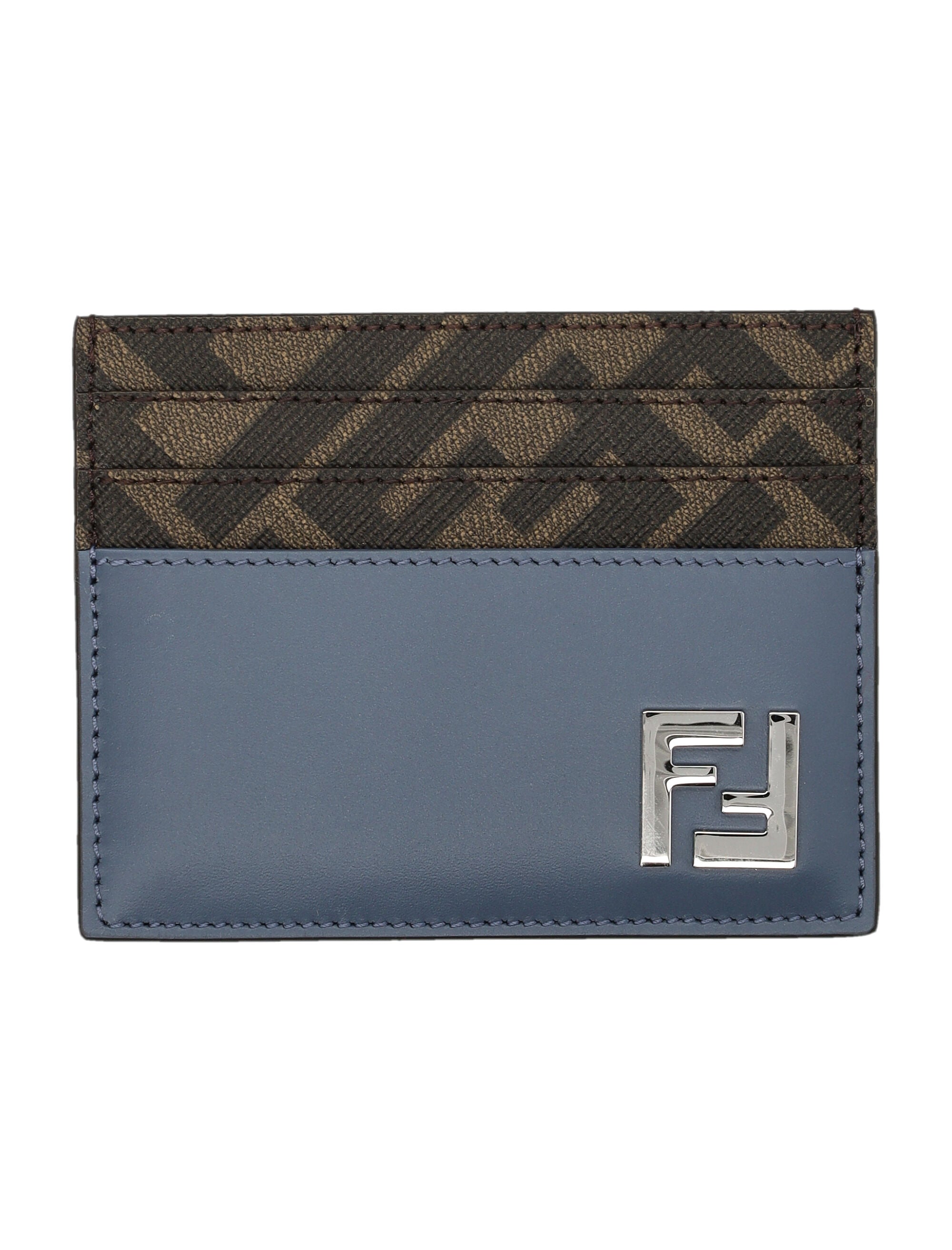 FENDI Leather and Canvas Squared Card Holder - Banlieue91 -