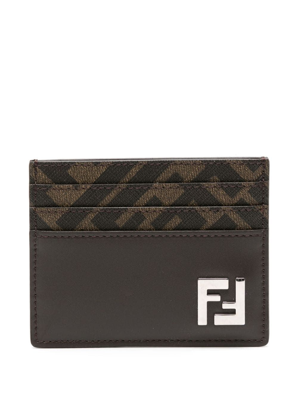 FENDI FF Logo Plaque Mini Leather Cardholder - Banlieue91 -