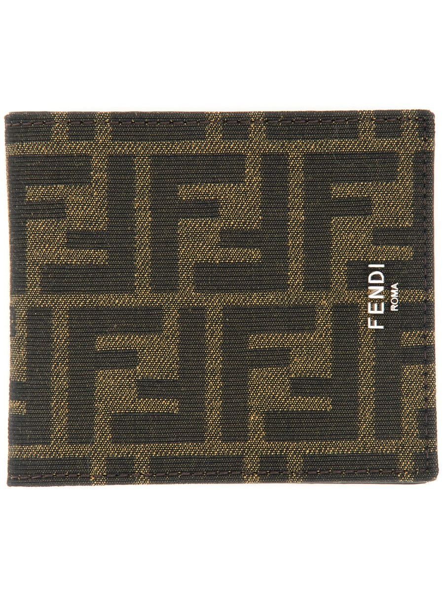 FENDI Leather Wallet with Signature Jacquard Design - Bi-Fold - Banlieue91 -