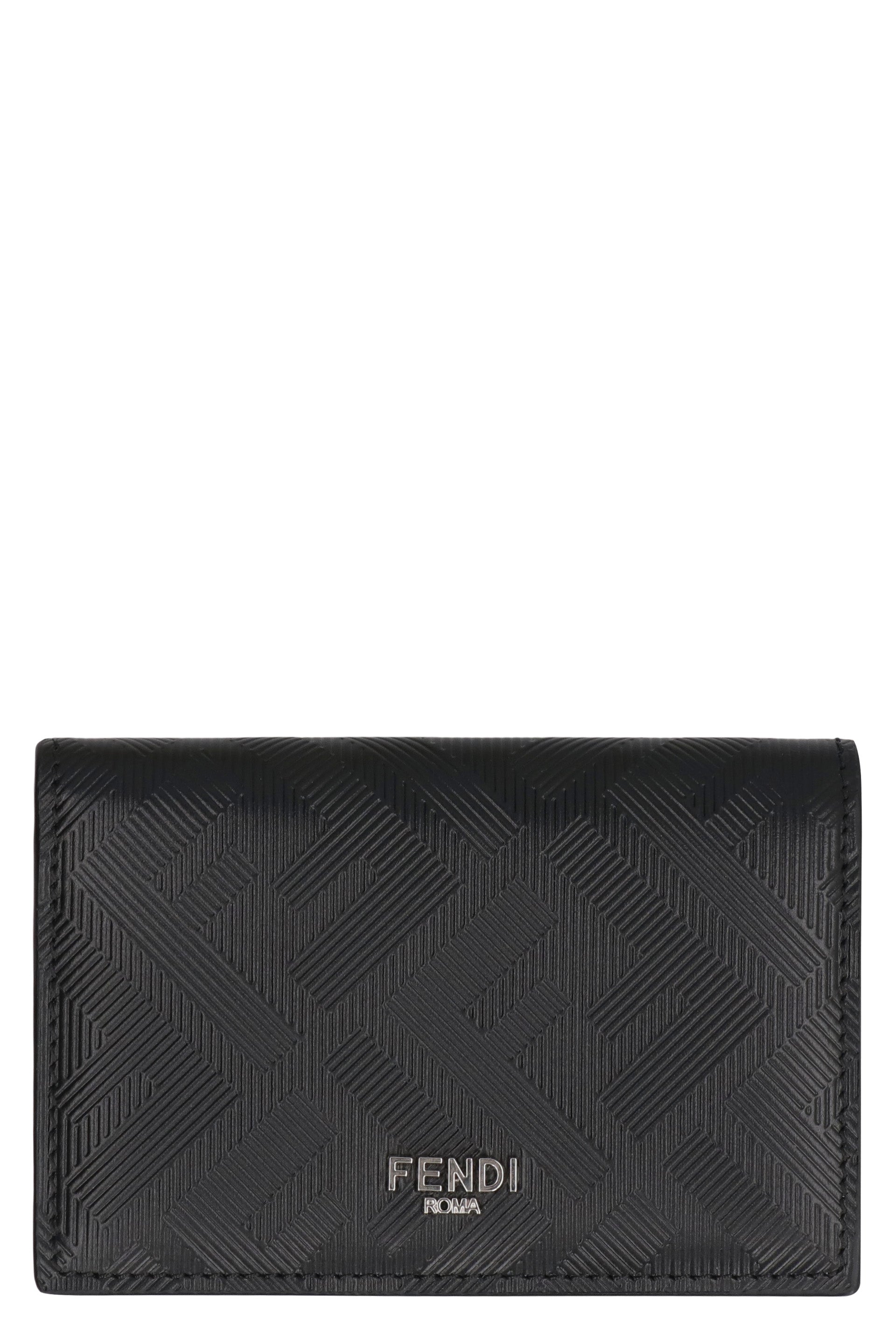 FENDI Leather Card Holder with FF Motif - 11 cm x 7.5 cm - Banlieue91 -