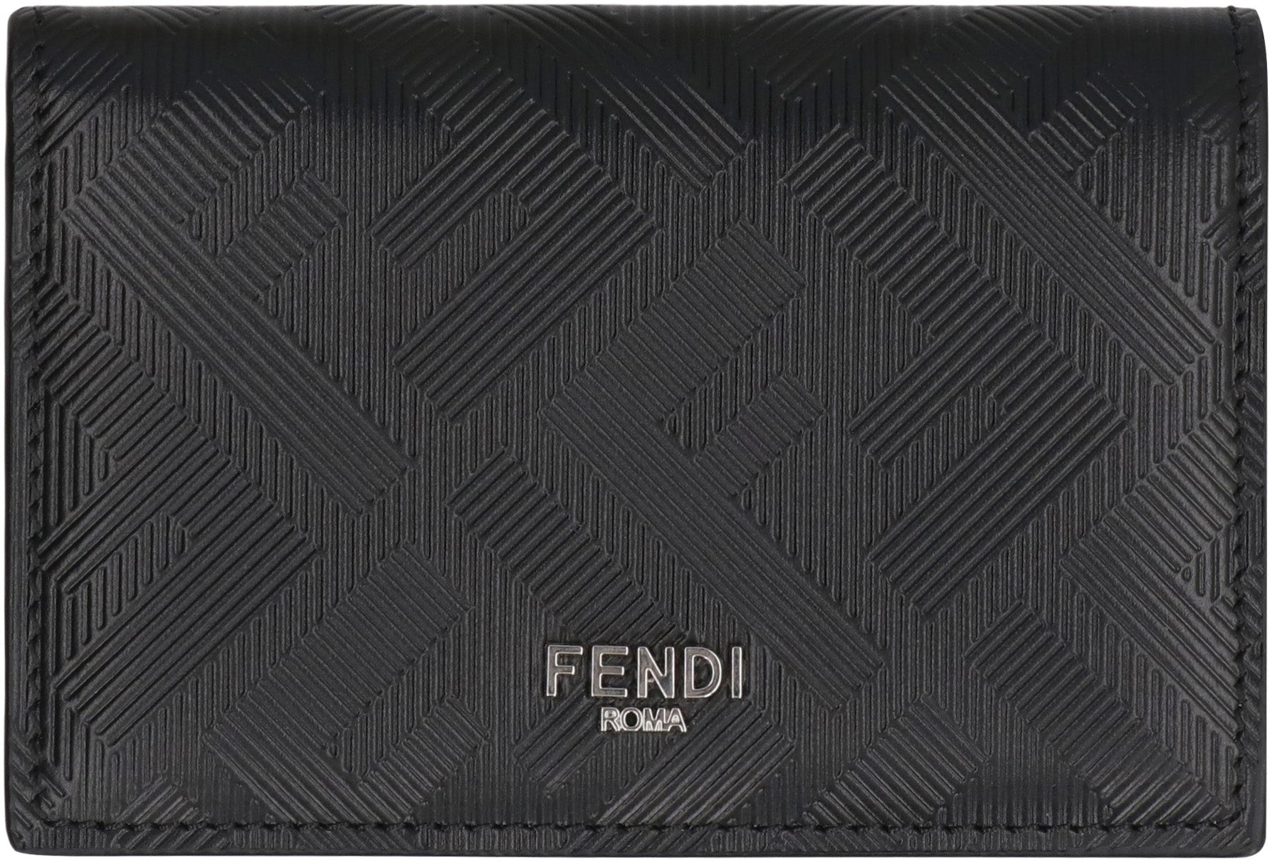FENDI Leather Card Holder with FF Motif - 11 cm x 7.5 cm - Banlieue91 -