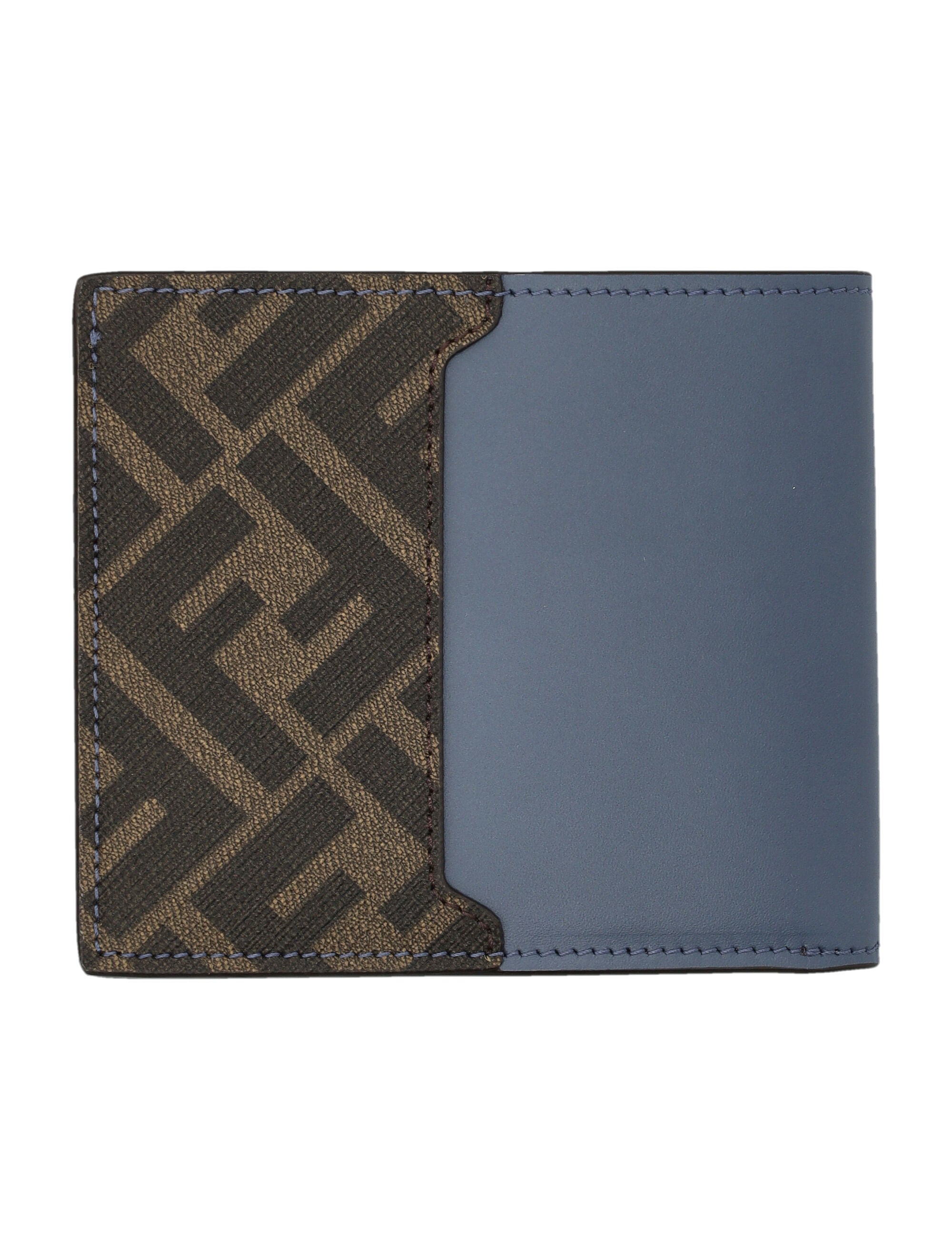 FENDI Men's Leather and Canvas Compact Bi-Fold Mini Wallet - Banlieue91 -