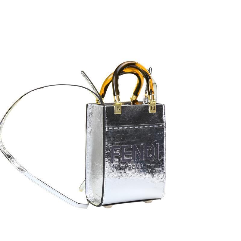 Fendi Vitello King Plexiglass Logo Embossed Mini Fendi Sunshine Shopper Tote - Banlieue91