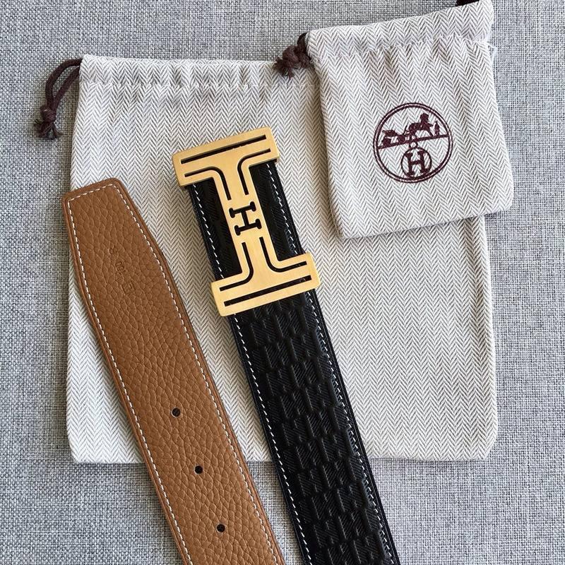 Hermes Men Gold Buckle Belt 'Black' - Banlieue91