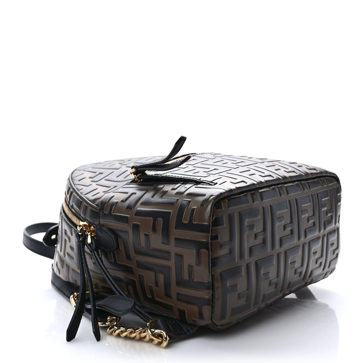 Fendi Nappa FF 1974 Embossed Mini Backpack Black - Banlieue91