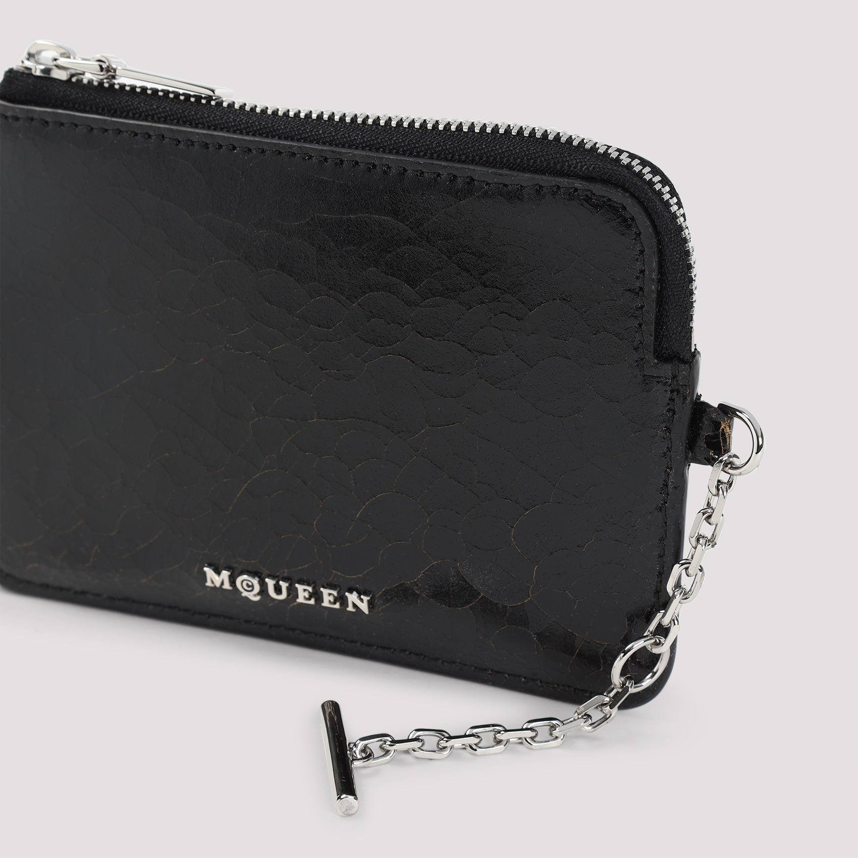 ALEXANDER MCQUEEN Mini Leather Card Holder with Sling Zip Coin Pouch - Banlieue91 -