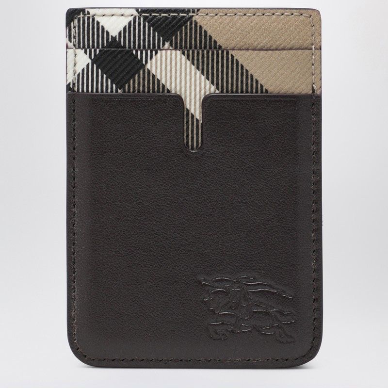 BURBERRY Mini Magnetic Card Holder with Check Pattern - Banlieue91 -