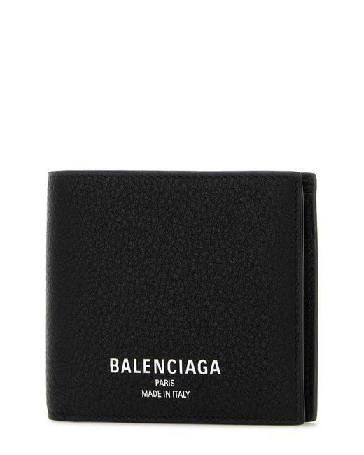 BALENCIAGA Mini Bifold Wallet with Logo Print - Banlieue91 -