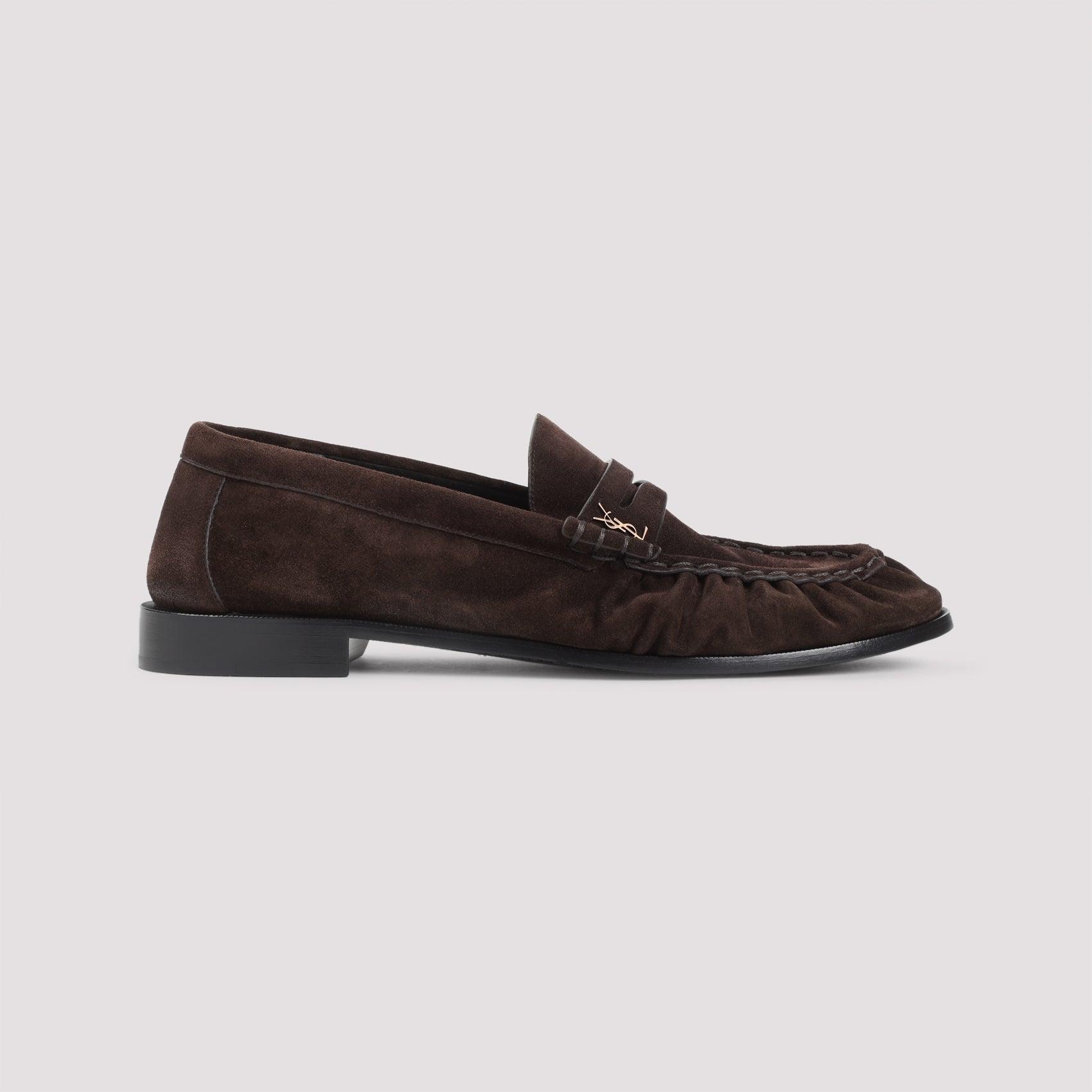 SAINT LAURENT Suede Loafers with Cassandre Detailing - Banlieue91 -
