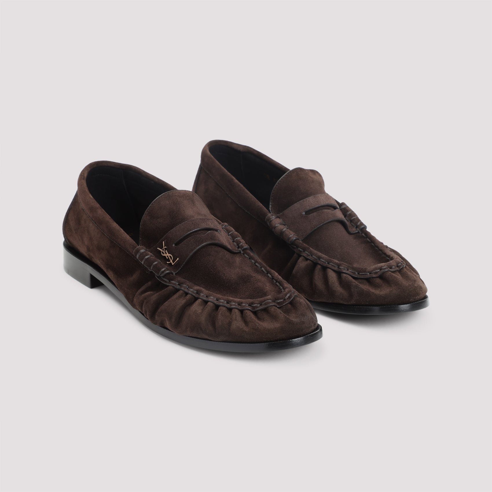 SAINT LAURENT Suede Loafers with Cassandre Detailing - Banlieue91 -