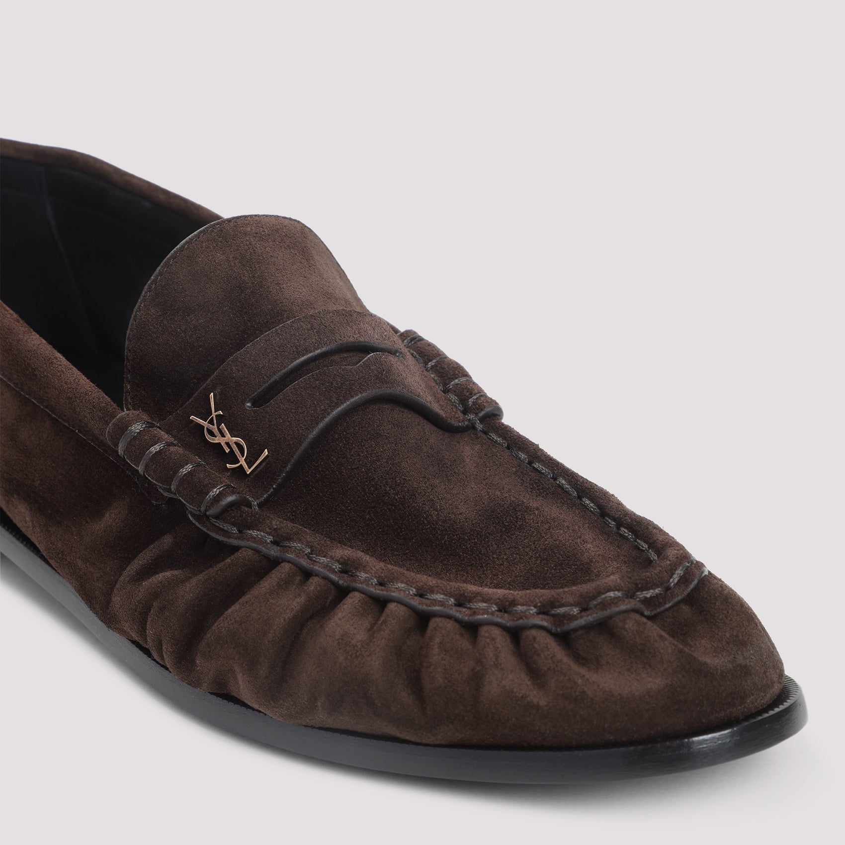 SAINT LAURENT Suede Loafers with Cassandre Detailing - Banlieue91 -