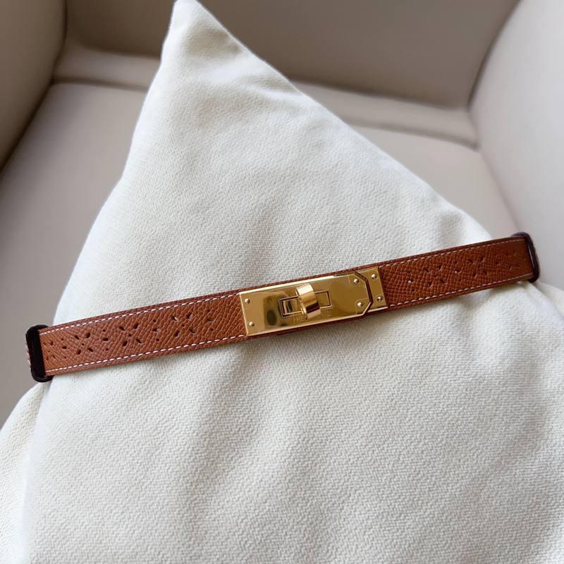 Hermes Men Gold Buckle Belt 'Brown' - Banlieue91