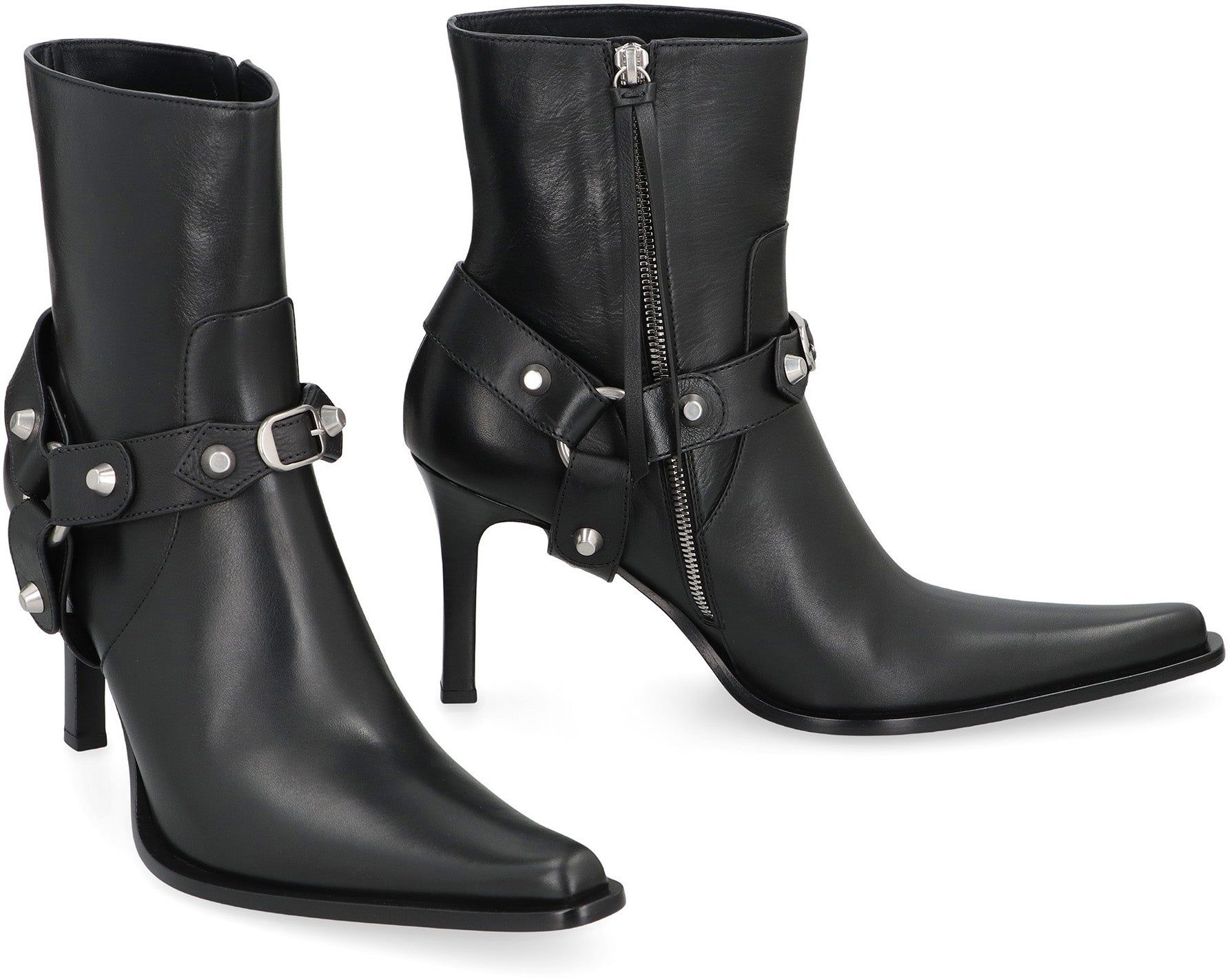 BALENCIAGA City Boots in Leather - 9cm Heel Height - Banlieue91 -