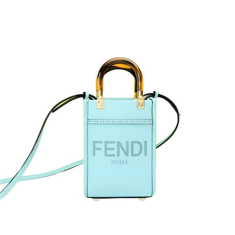 Fendi Vitello King Plexiglass Logo Embossed Mini Fendi Sunshine Shopper Tote - Banlieue91