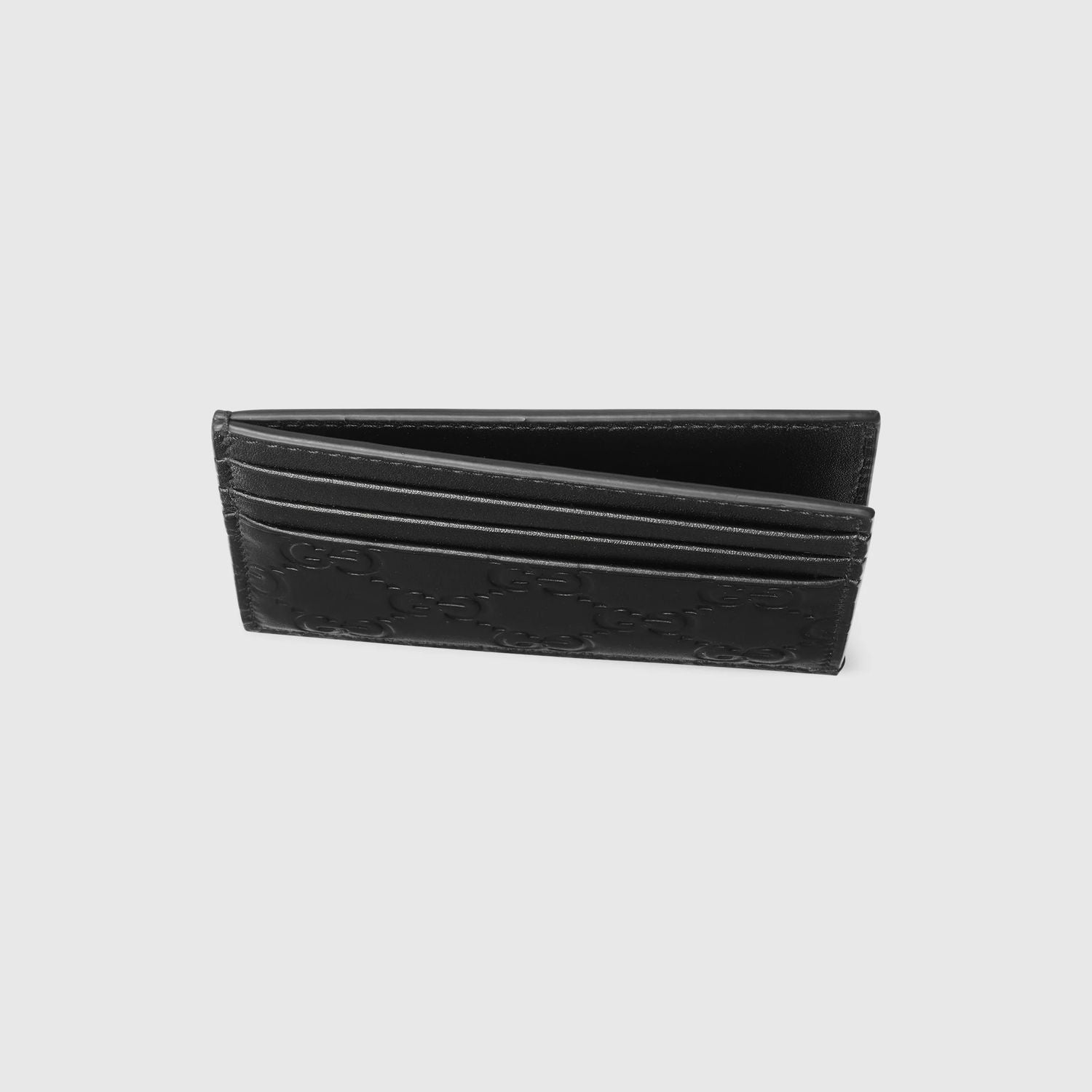 GUCCI Mini Leather Card Holder with Embossed Pattern - Dimensions: 10 x 8 cm - Banlieue91 -