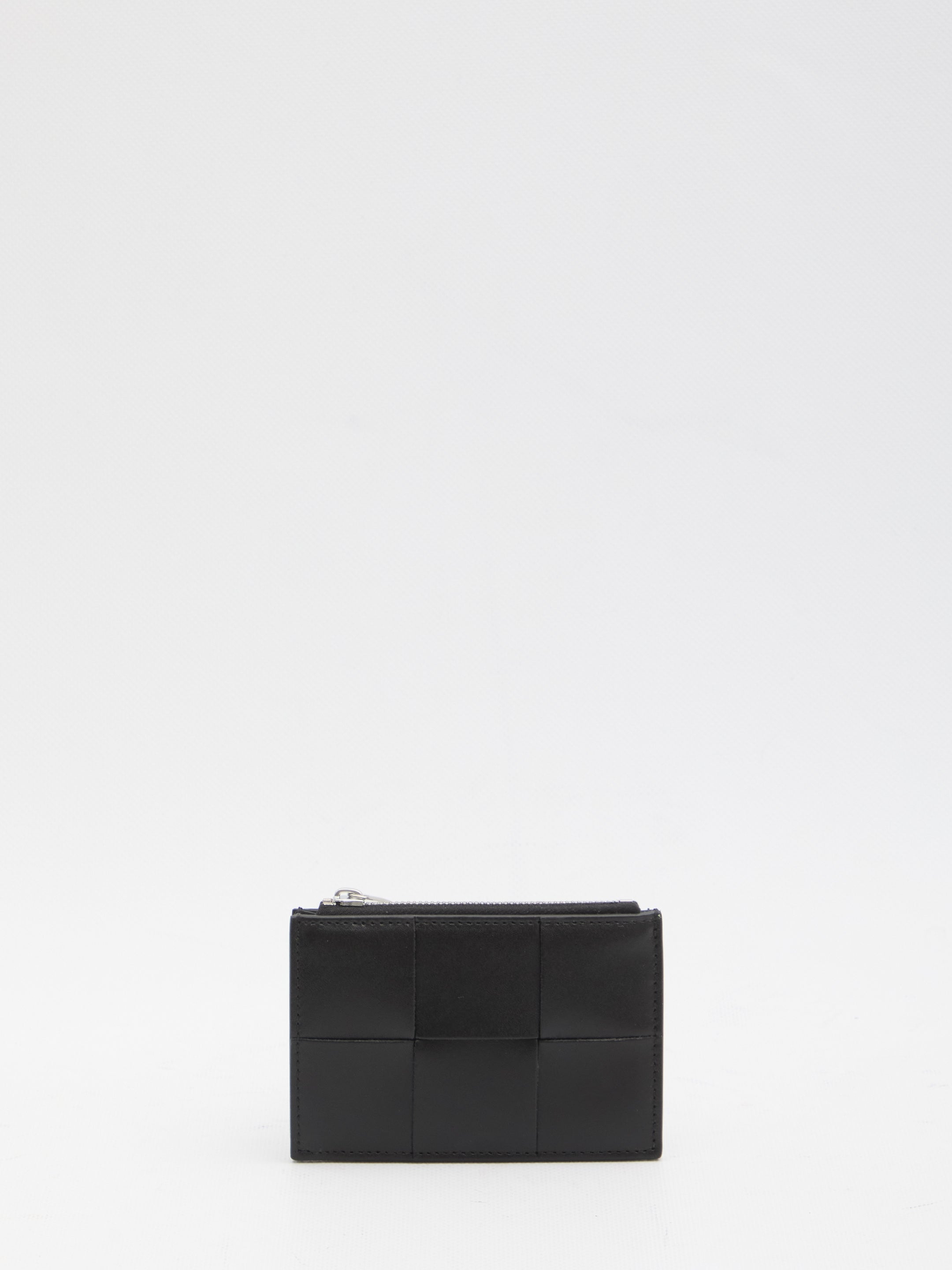 BOTTEGA VENETA Mini Leather Card Holder with Zippered Coin Pocket - Banlieue91 -