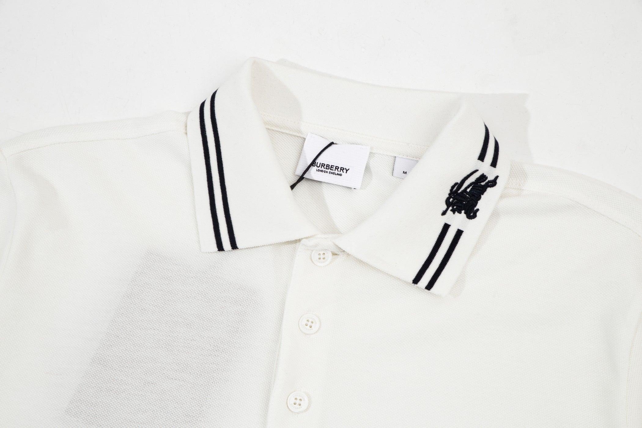 Burberry White T-Shirt With Collar - Banlieue91