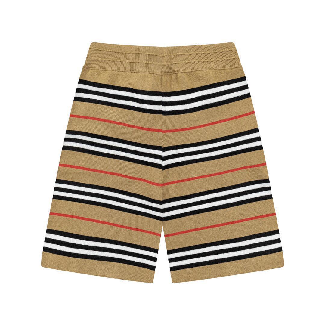 Burberry Men's Striped Cotton Knit Basketball Shorts 'Beige' - Banlieue91