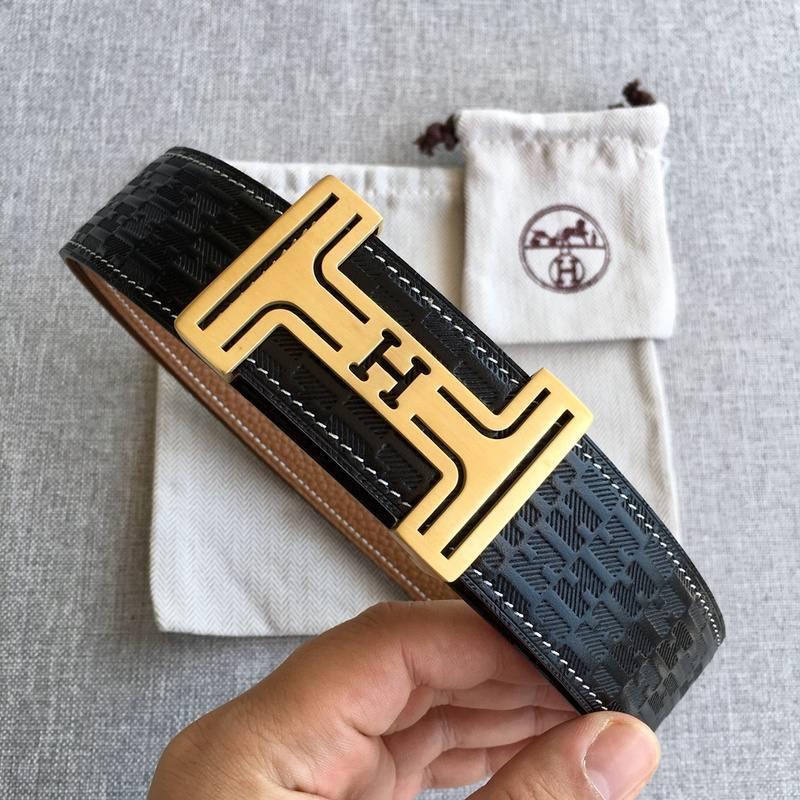 Hermes Men Gold Buckle Belt 'Black' - Banlieue91