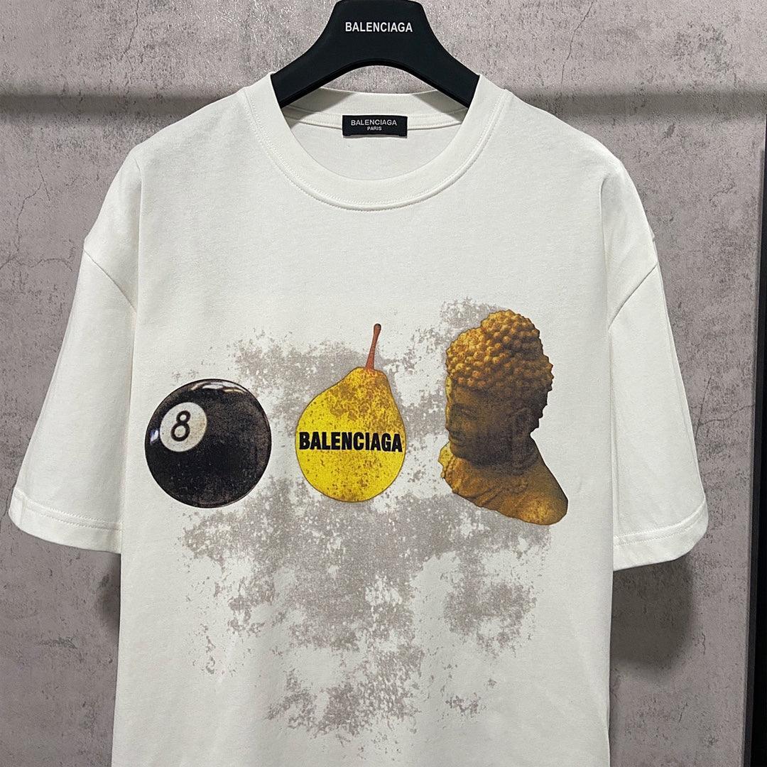 Balenciaga Cream T-Shirt Without Collar - Banlieue91
