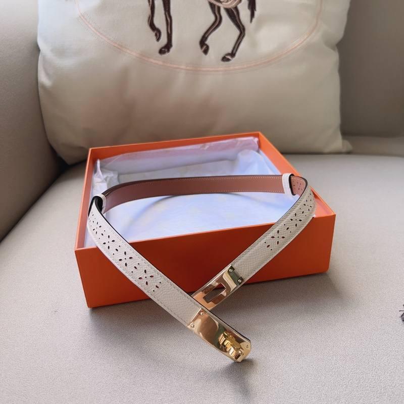 Hermes Men Gold Buckle Belt 'White' - Banlieue91