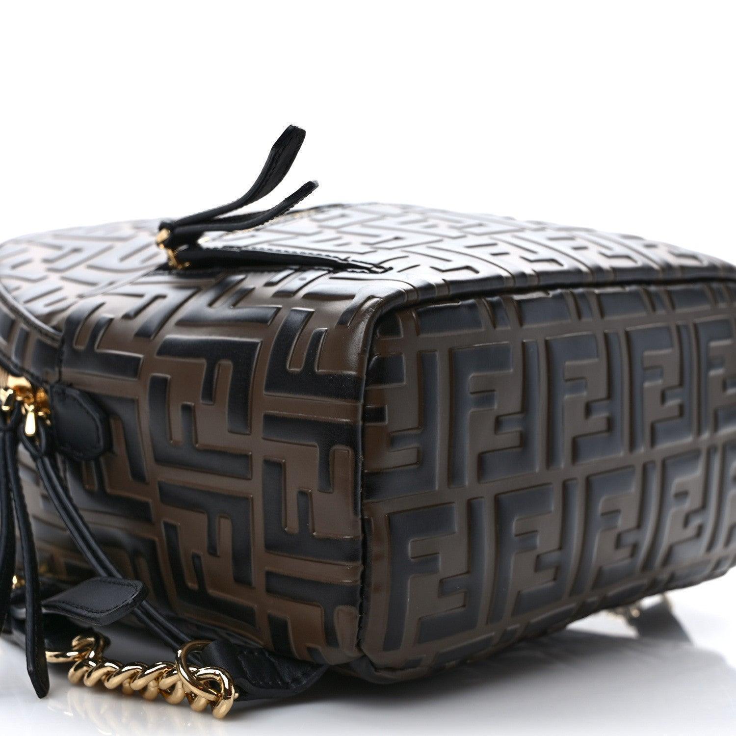 Fendi Nappa FF 1974 Embossed Mini Backpack Black - Banlieue91