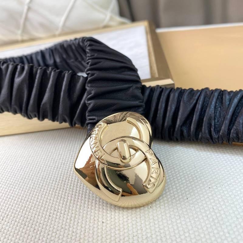 Chanel Calfskin CC Heart Coco In Love Women Belt 'Black' - Banlieue91