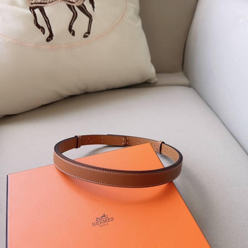 Hermes Men Silver Buckle Belt 'Brown' - Banlieue91