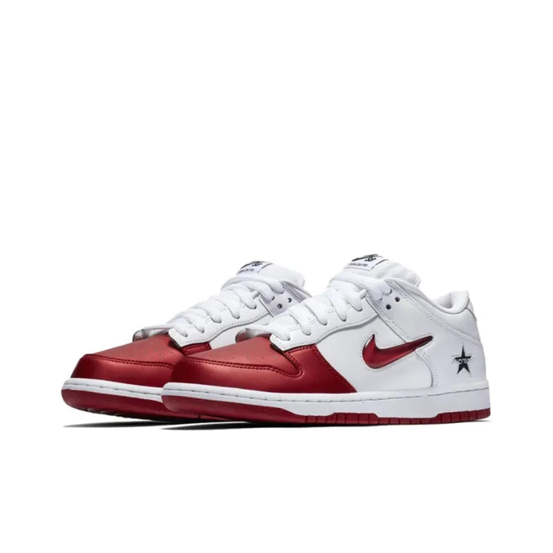Nike Sb Dunk Low Supreme Jewel Swoosh Red