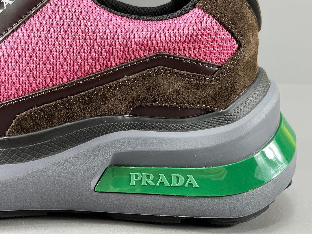 Prada Brushed Leather Bike Fabric Suede Garnet "Peony Pink" - Banlieue91
