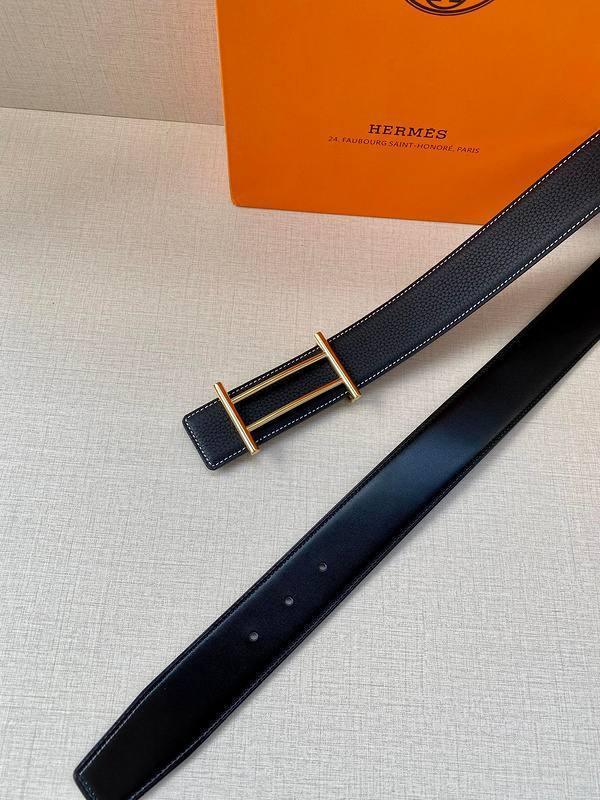 Hermes Men Gold Buckle Belt 'Black' - Banlieue91