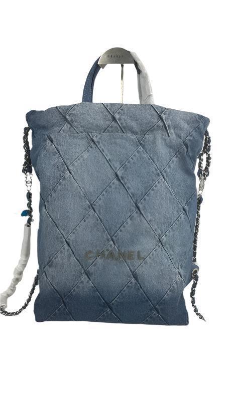 Chanel Denim Quilted Chanel 22 Backpack - Banlieue91