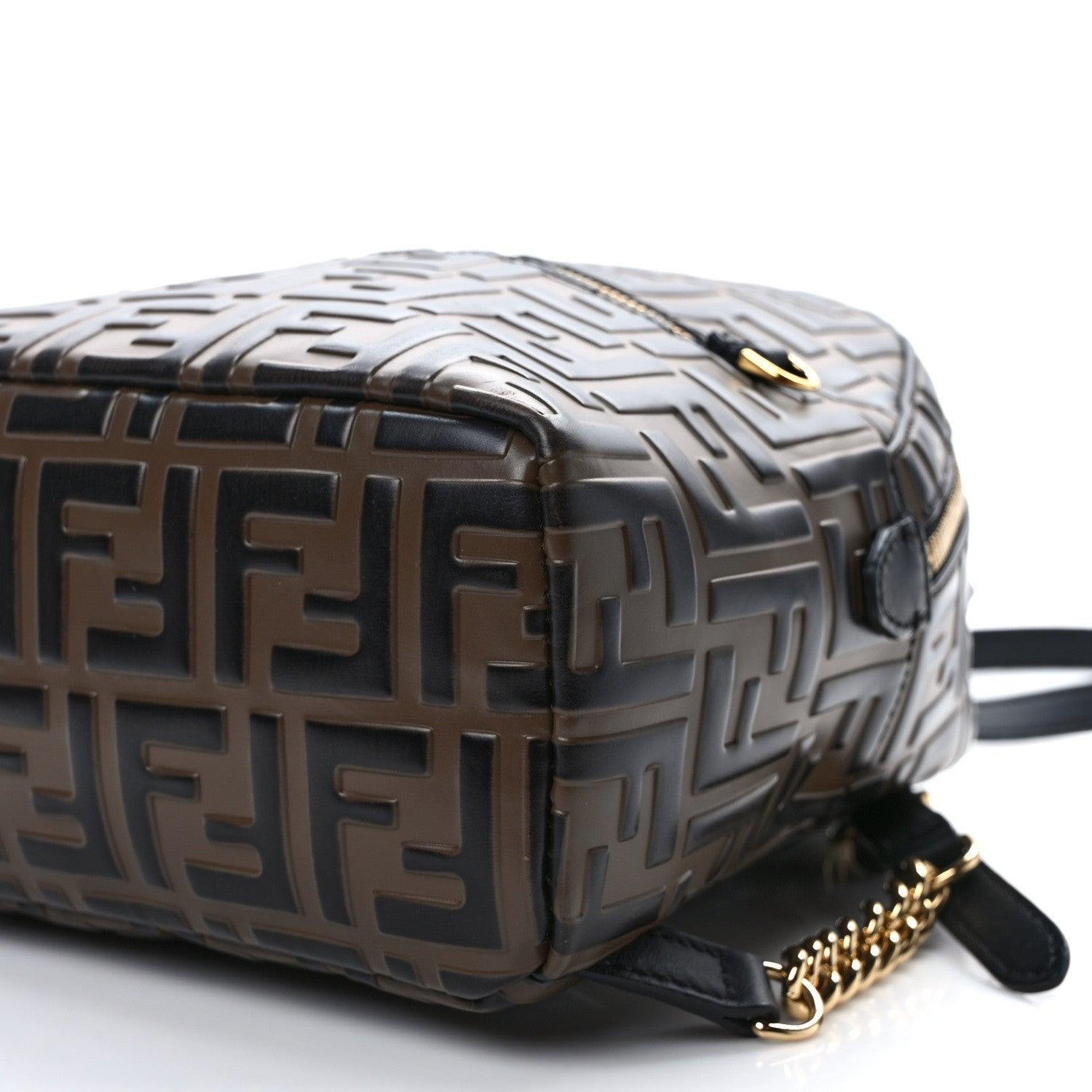 Fendi Nappa FF 1974 Embossed Mini Backpack Black - Banlieue91