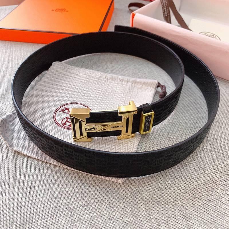 Hermes Men Gold Buckle Belt 'Black' - Banlieue91