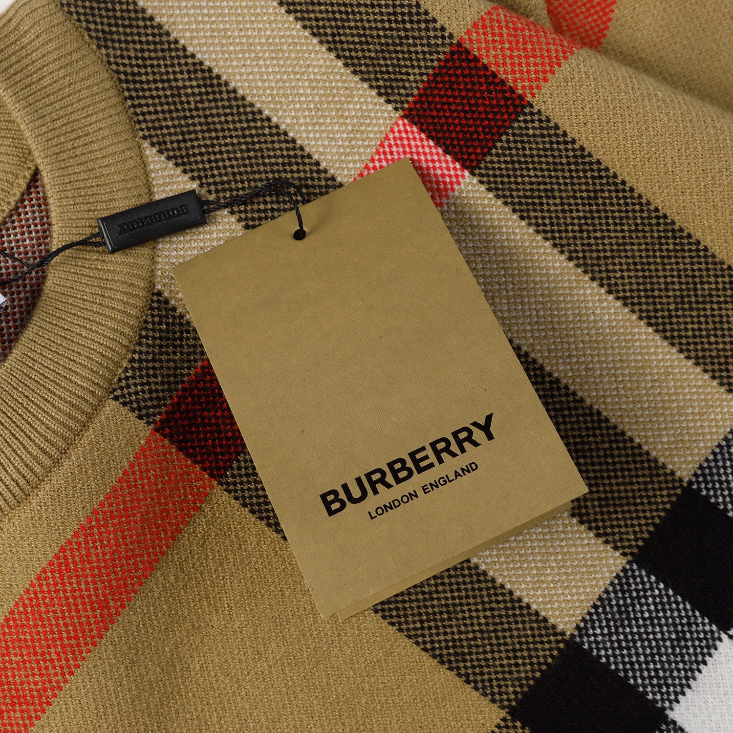 BURBERRY Check Technical Cotton Sweater In Archive Beige - Banlieue91 -
