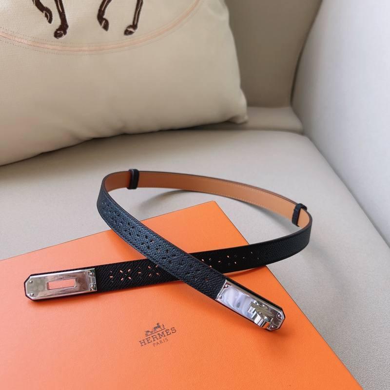 Hermes Men Silver Buckle Belt 'Black' - Banlieue91