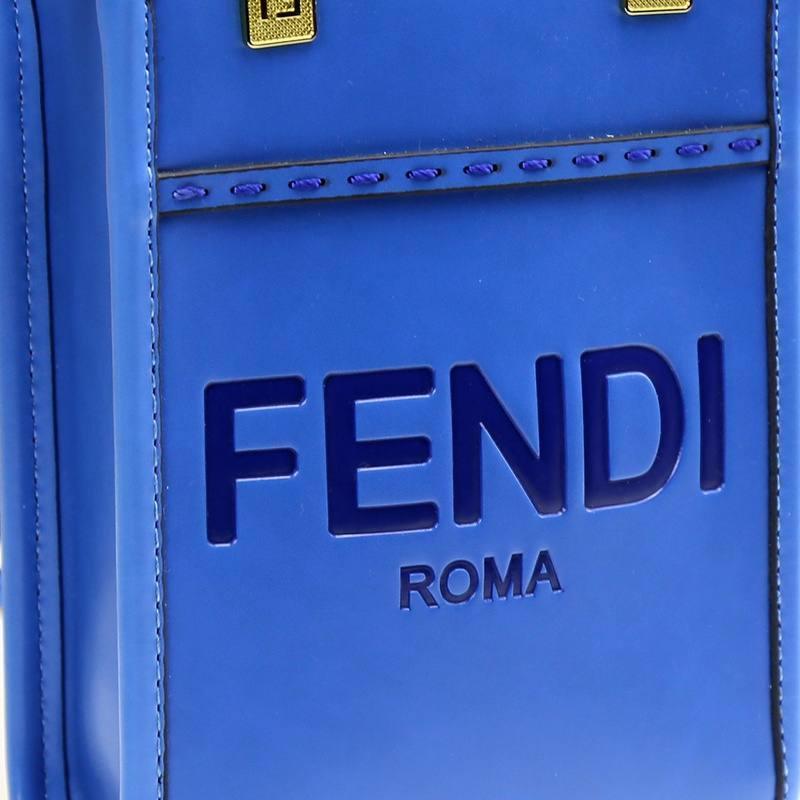 Fendi Vitello King Plexiglass Logo Embossed Mini Fendi Sunshine Shopper Tote - Banlieue91