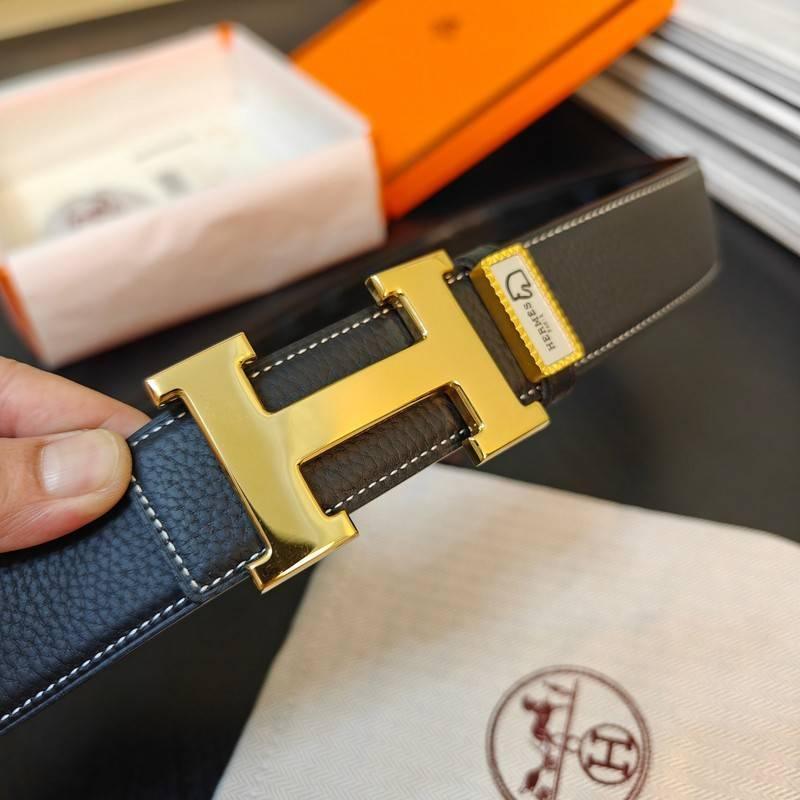 Hermes Men Gold Buckle Belt 'Black' - Banlieue91