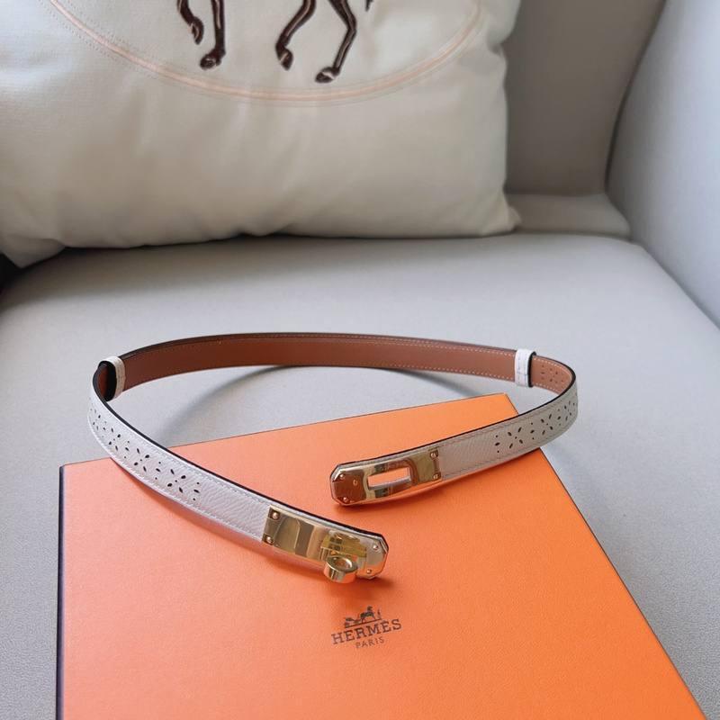 Hermes Men Gold Buckle Belt 'White' - Banlieue91