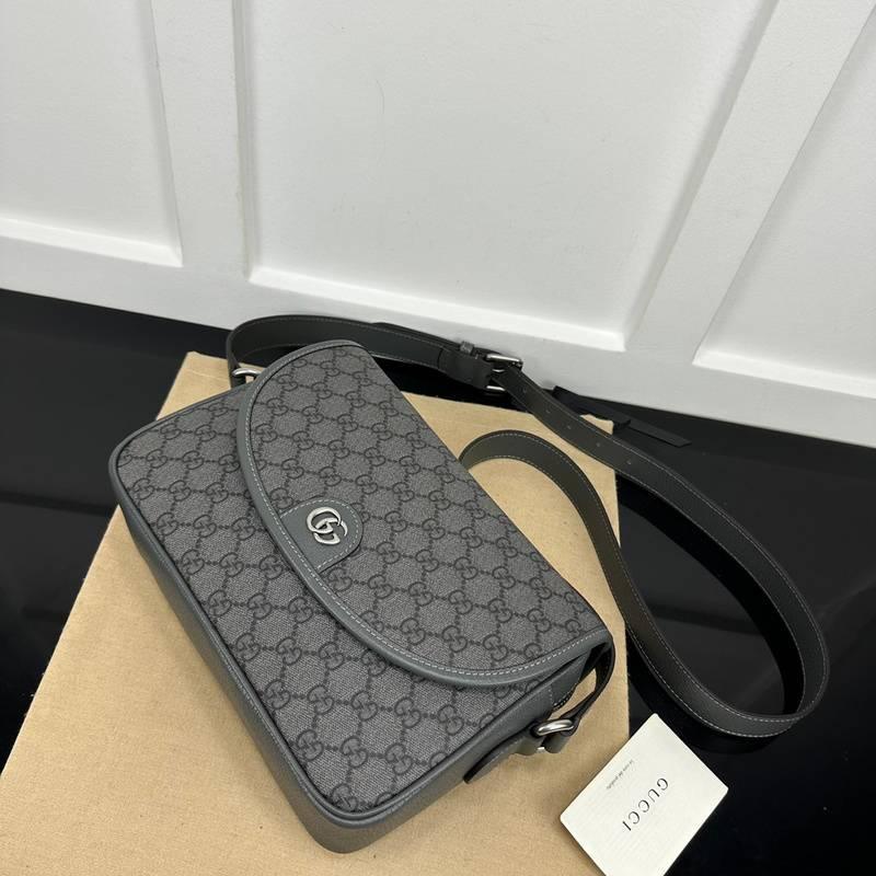 Gucci GG Supreme Monogram Textured Dollar Calfskin Ophidia Flap Shoulder Bag - Banlieue91