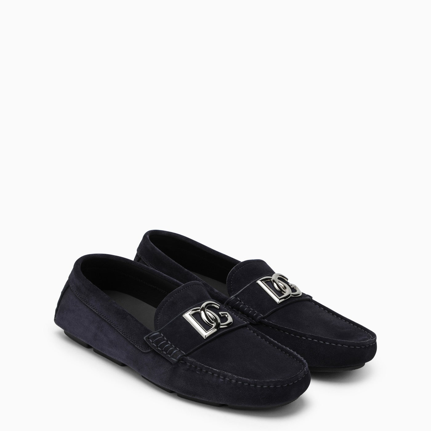 Dolce&Gabbana Blue Suede Loafer With Logo - Banlieue91 -