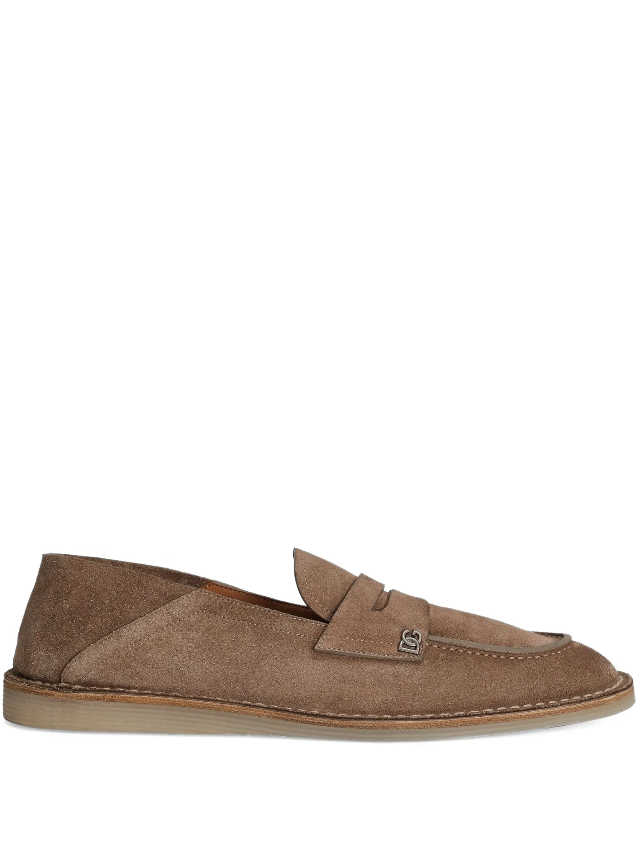 DOLCE & GABBANA Stylish Leather Moccasin Slippers for Men - Banlieue91 -