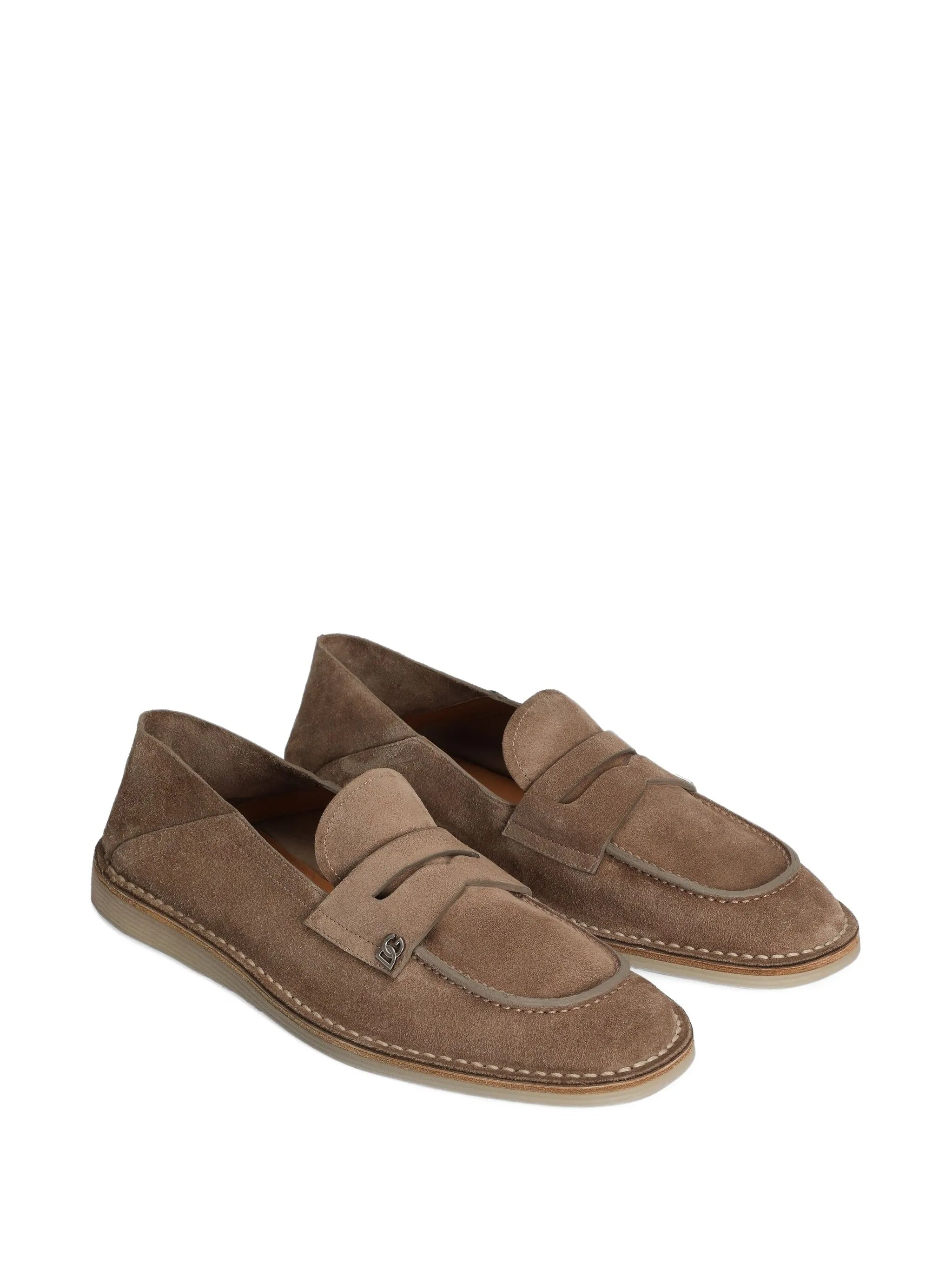 DOLCE & GABBANA Stylish Leather Moccasin Slippers for Men - Banlieue91 -