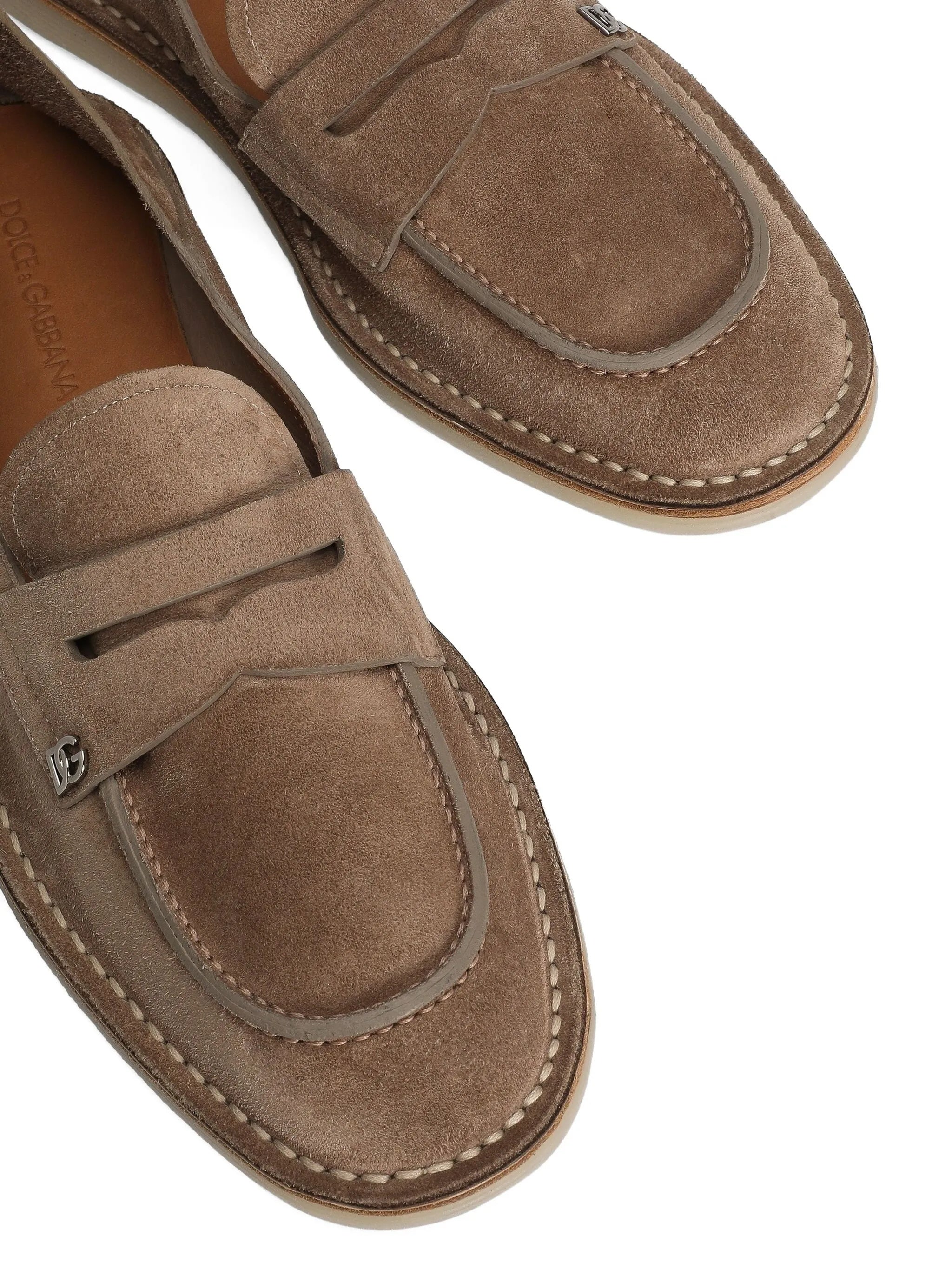 DOLCE & GABBANA Stylish Leather Moccasin Slippers for Men - Banlieue91 -
